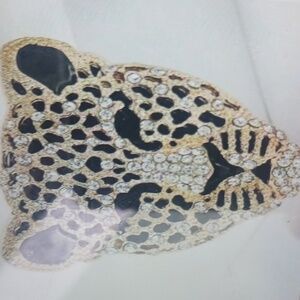 Elegant Gold and Silver Leopard Brooch